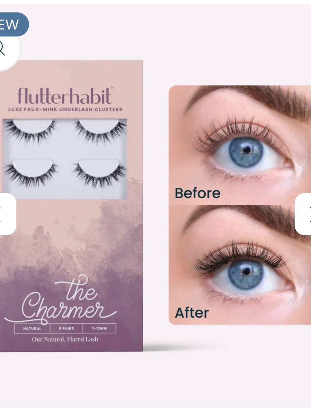FlutterHabit The Charmer Faux-Mink Underlash Clusters - Natural Black